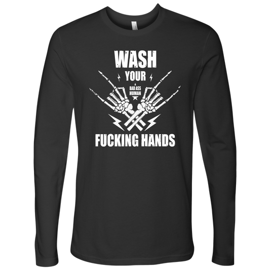 WASH YOUR ROCK HANDS LONG SLEEVE TSHIRT