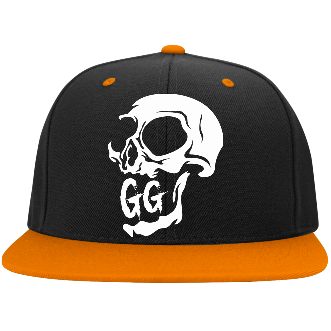 GRUMPY CREEPY SKULL High-Profile Snapback Hat