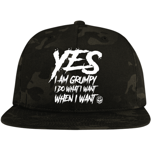 YES I AM GRUMPY High-Profile Snapback Hat