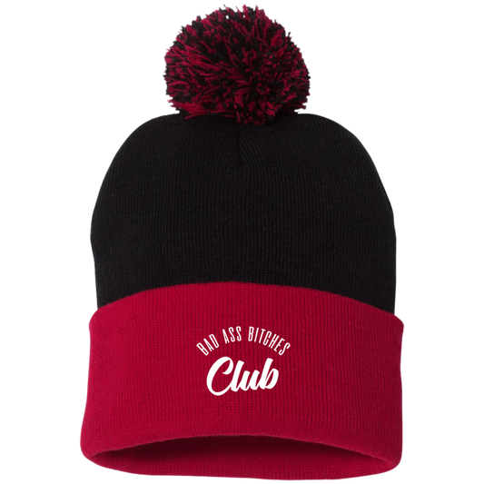 BAD ASS BITCHES Pom Pom Knit Cap
