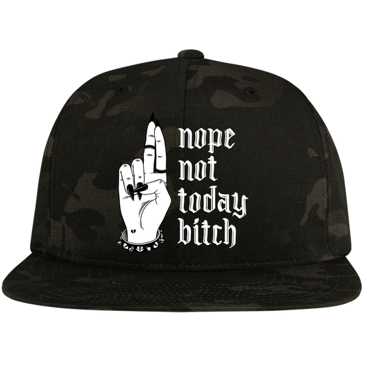 NOT TODAY BITCH High-Profile Snapback Hat
