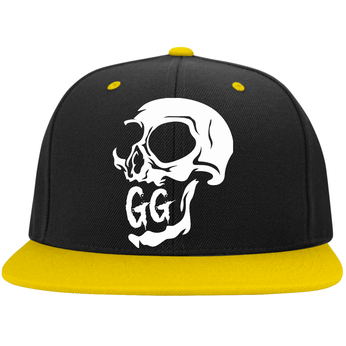 GRUMPY CREEPY SKULL High-Profile Snapback Hat