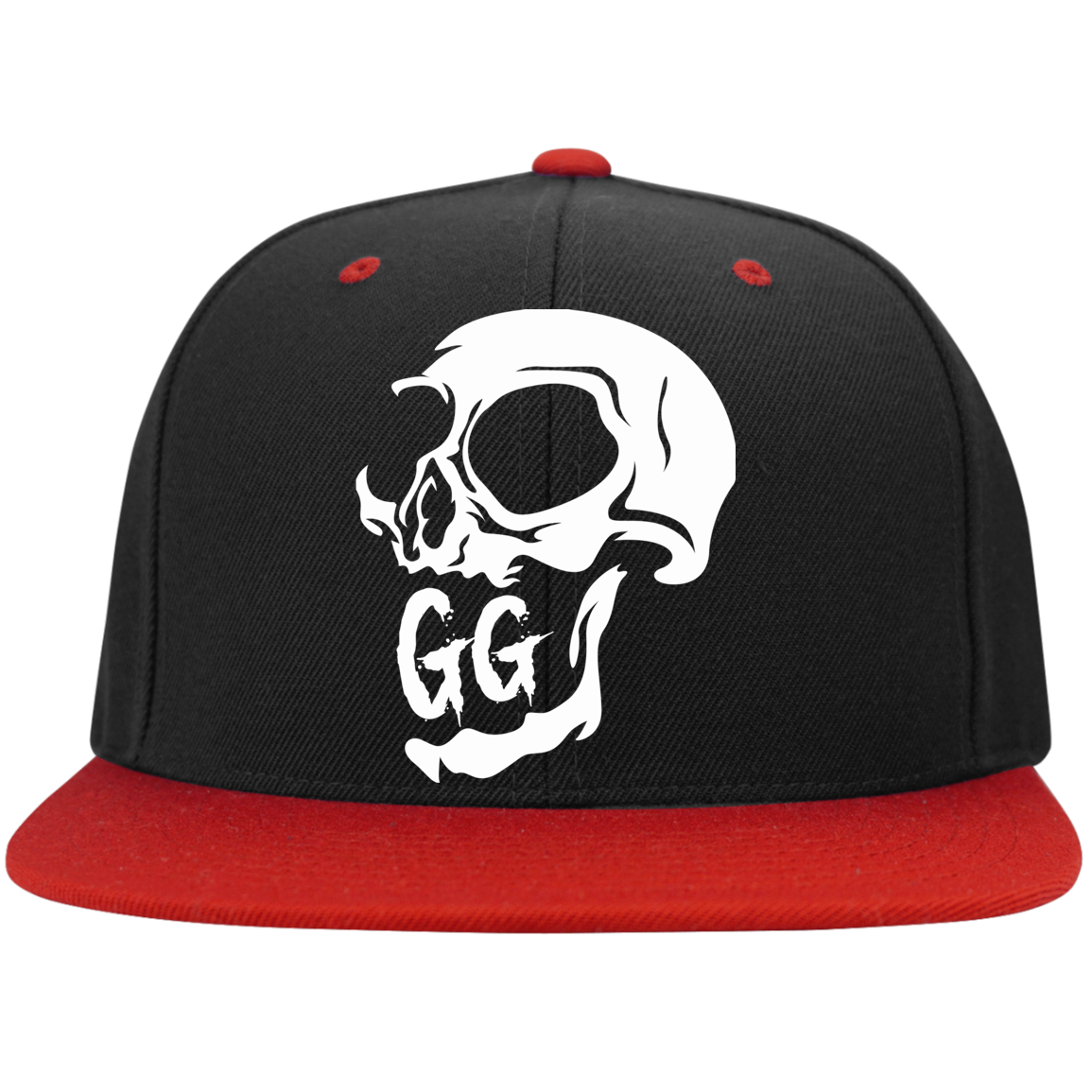 GRUMPY CREEPY SKULL High-Profile Snapback Hat