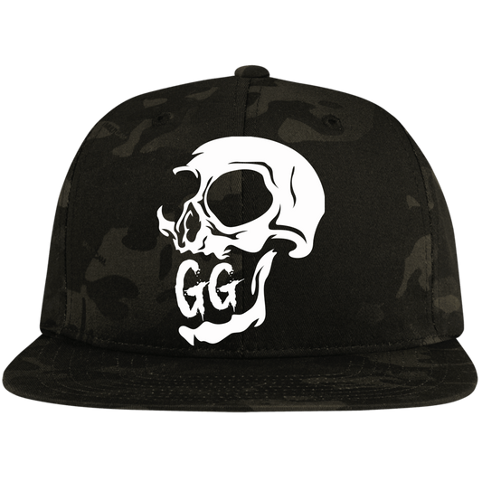 GRUMPY CREEPY SKULL High-Profile Snapback Hat