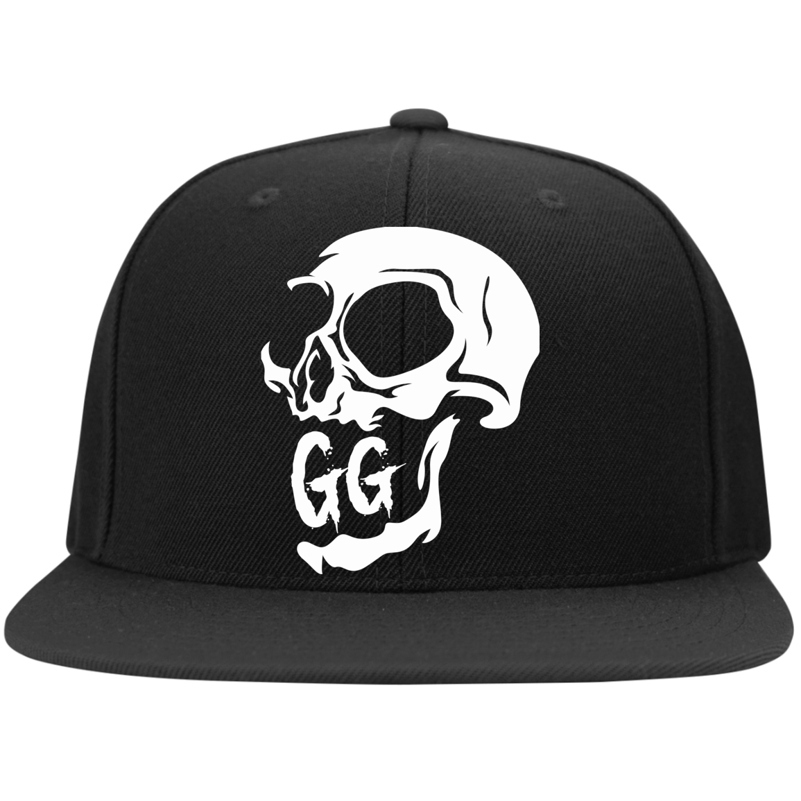 GRUMPY CREEPY SKULL High-Profile Snapback Hat