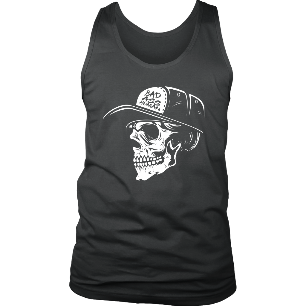 BAD ASS HUMAN SKULLCAP MENS TANK