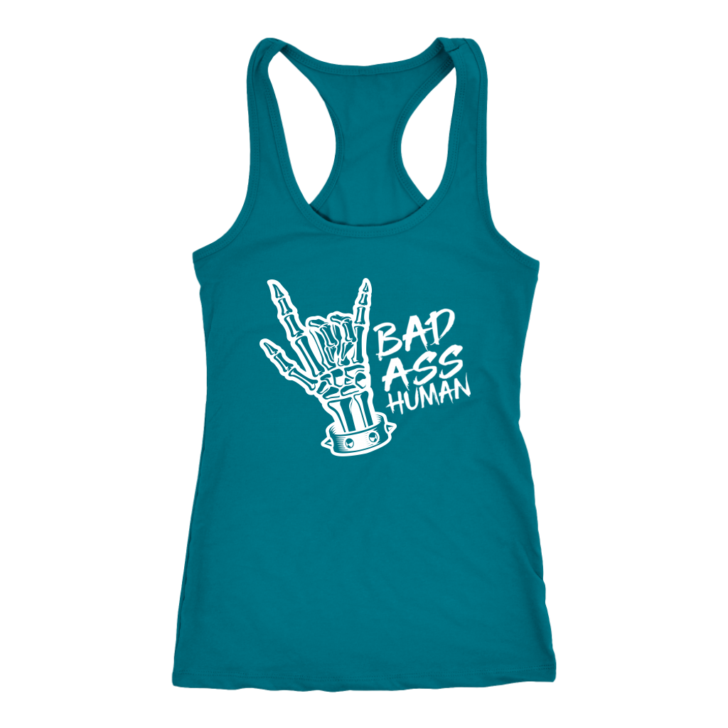 BAD ASS HUMAN SKULL HAND RACERBACK TANK