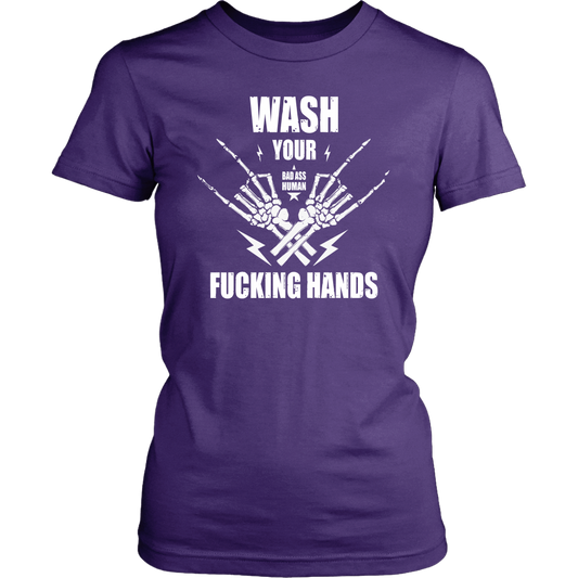 WASH YOUR ROCK HANDS WOMEN TSHIRT