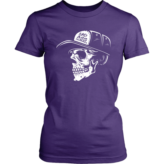 BAD ASS HUMAN SKULLCAP WOMEN TSHIRT