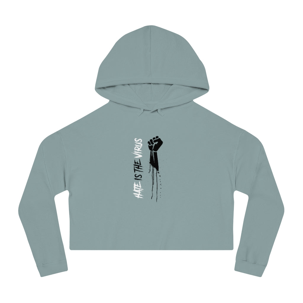 HATE IS THE VIRUS Cropped Hooded Sweatshirt