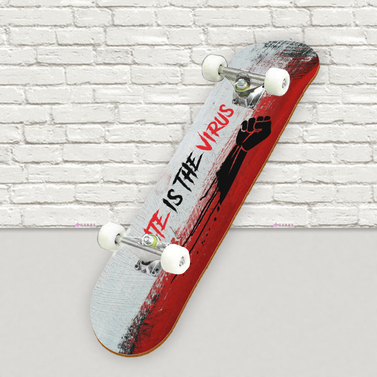 HATE IS THE VIRUS SKATEBOARD STICKER- BACK