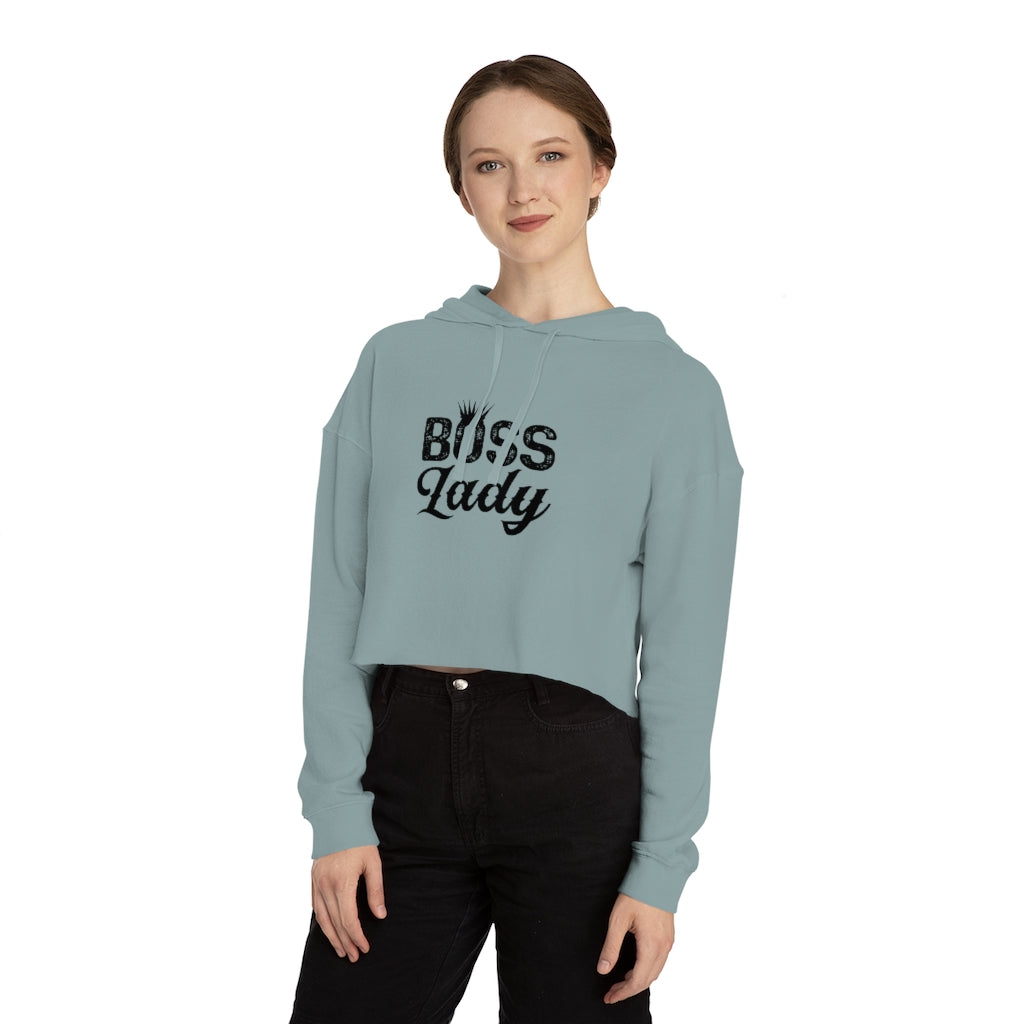 BOSS LADY Cropped Hooded Sweatshirt
