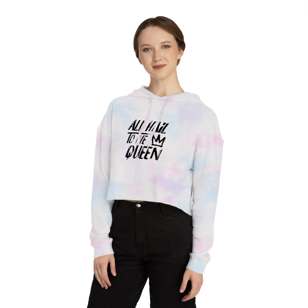 ALL HAIL TO THE QUEEN Cropped Hooded Sweatshirt