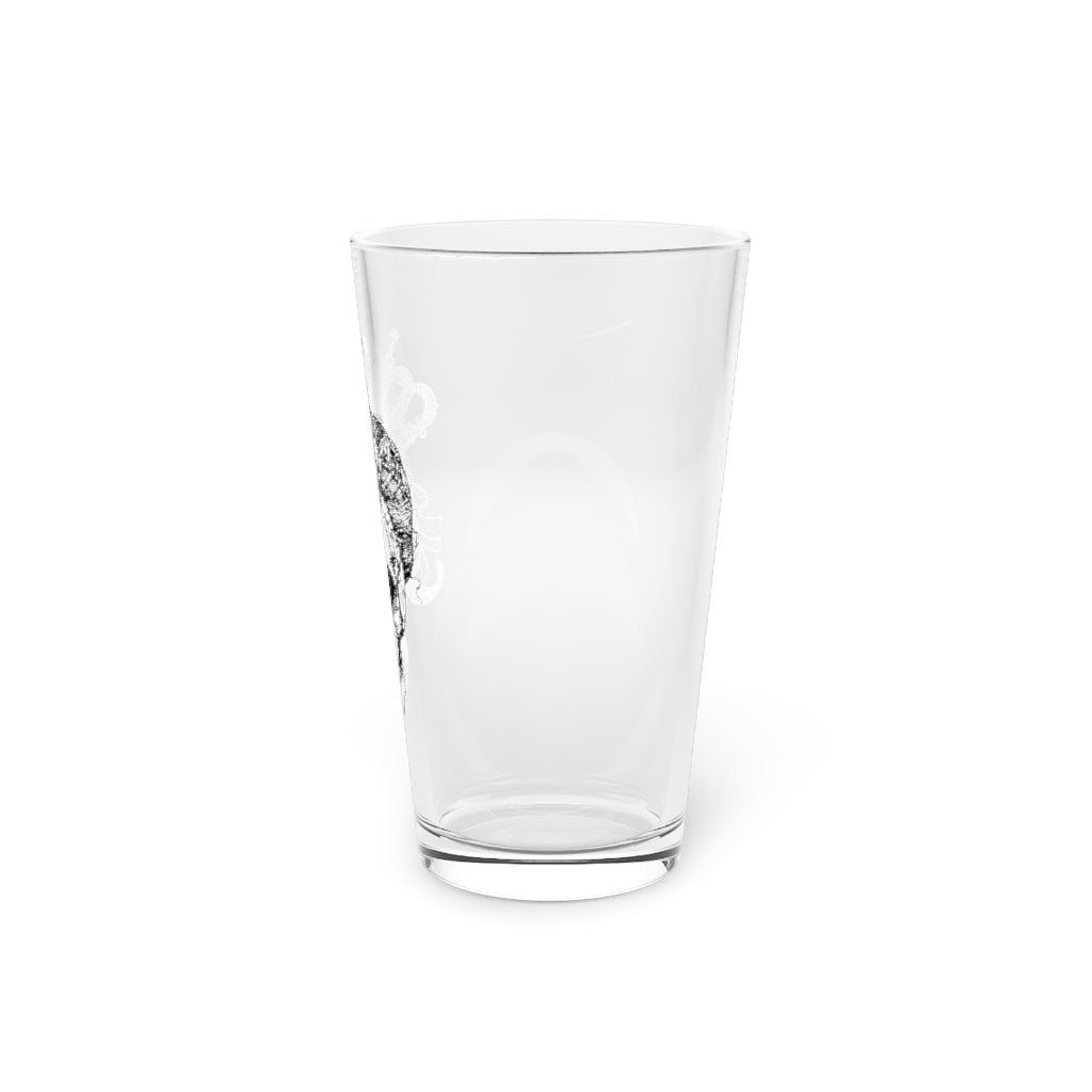 LONG LIVE THE QUEEN SKULL PINT GLASS