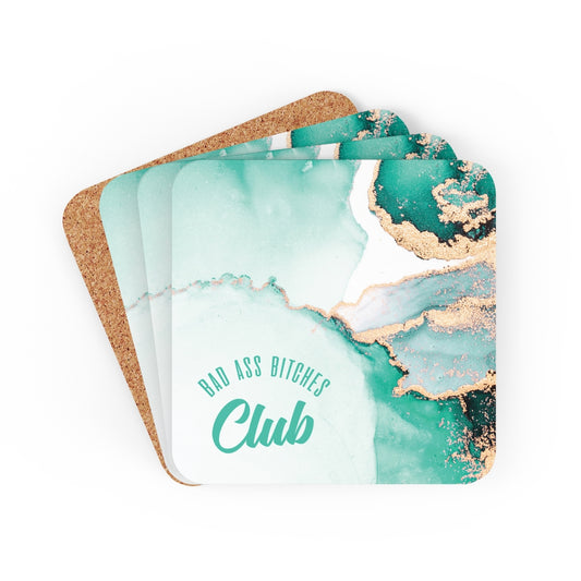 BAD ASS BITCHES CLUB Corkwood Coaster Set