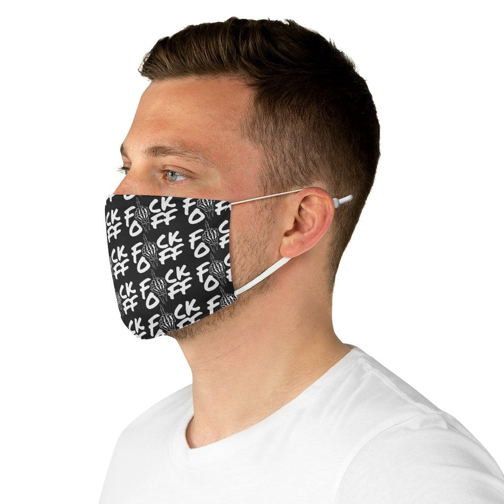 F*CK OFF AOP BLACK Fabric Face Mask