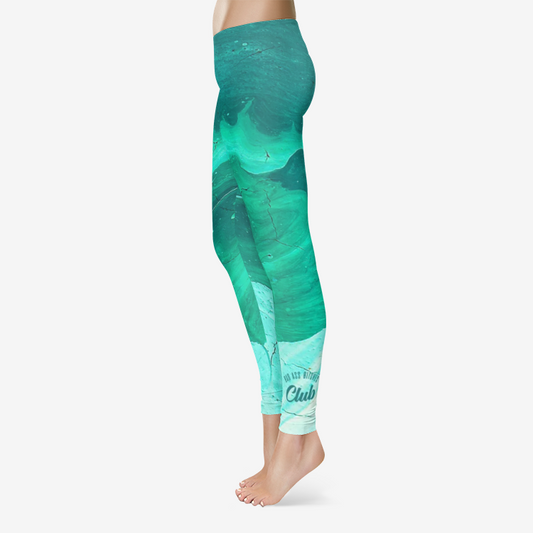 BAD ASS BITCHES CLUB TEAL Temp Control Cotton Leggings