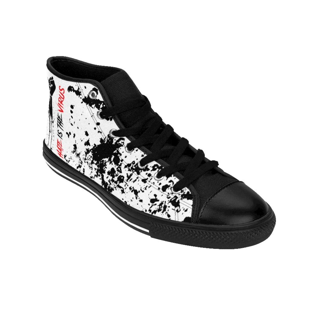 HATE IS THE VIRUS Men's High Top Sneakers