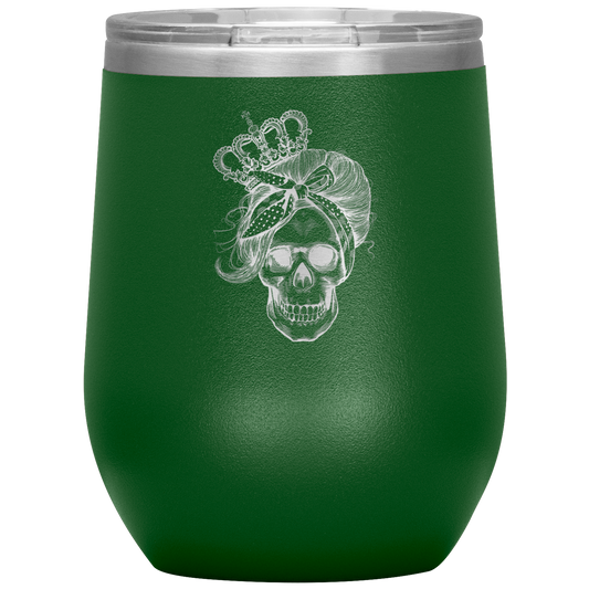 LONG LIVE THE QUEEN SKULL WINE TUMBLER