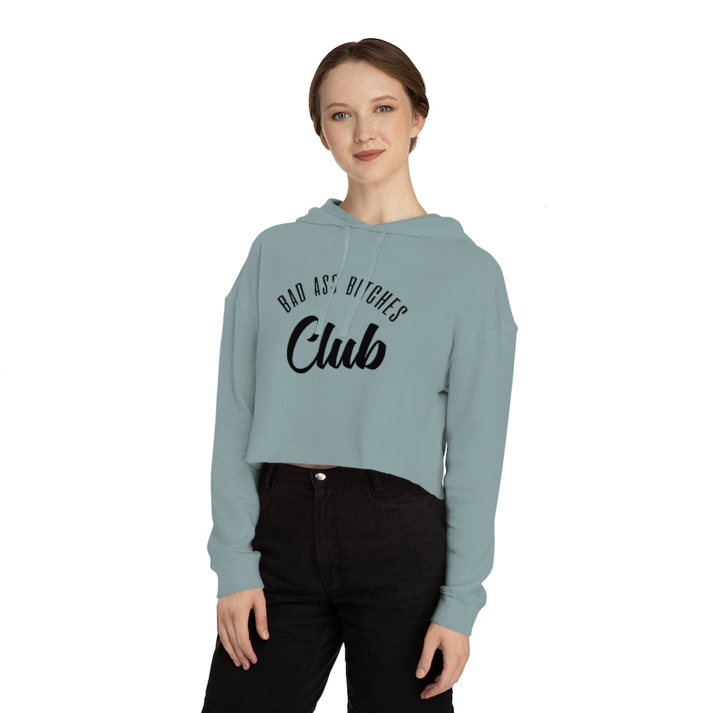 BAD ASS BITCHES CLUB Cropped Hooded Sweatshirt