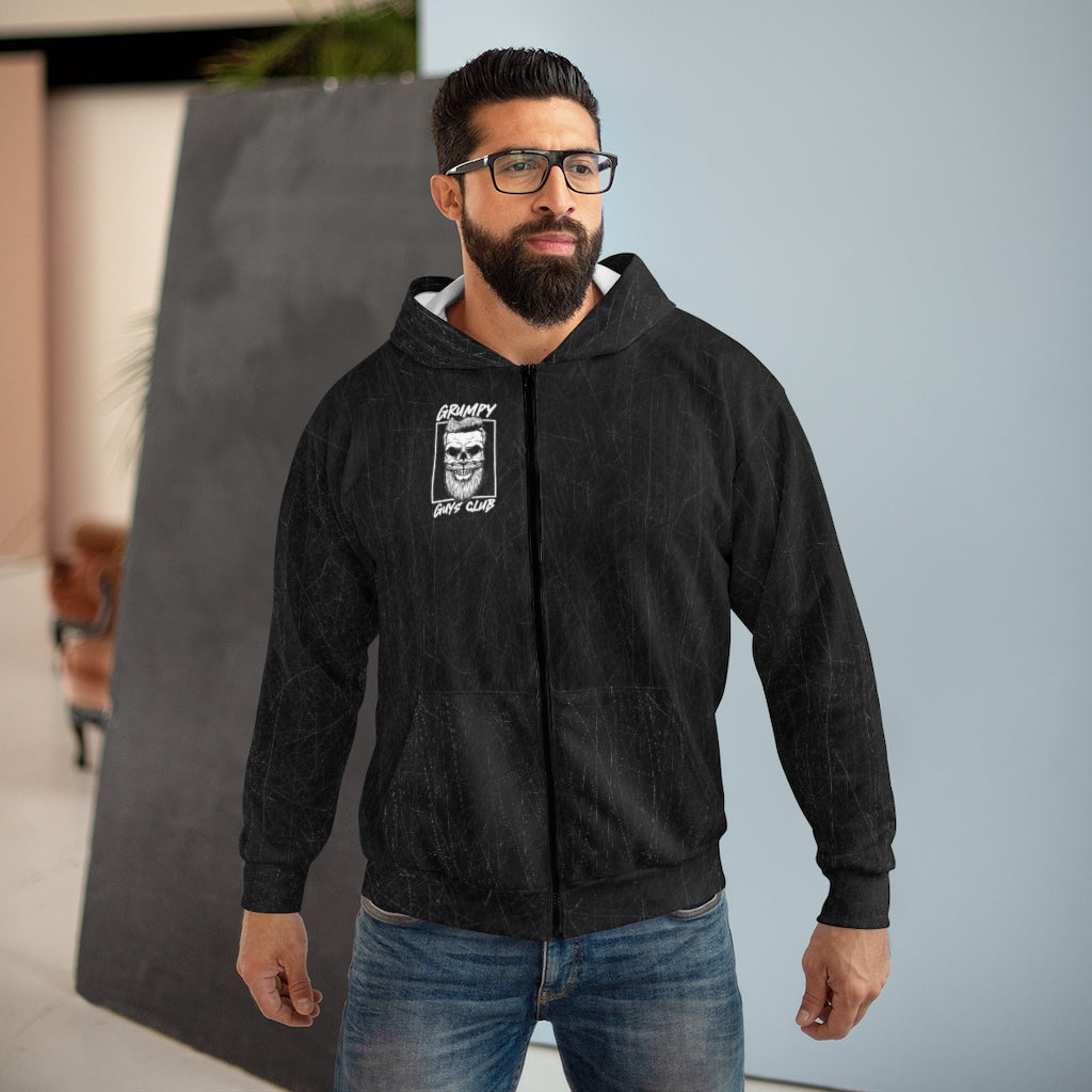 GRUMPY GUYS CLUB SKULL RUGGED Zip Hoodie