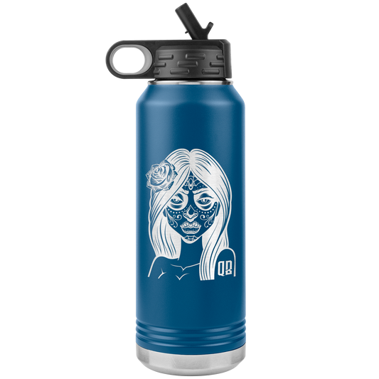 QB CLASSY DAY OF THE DEAD 32 OZ WATER BOTTLE