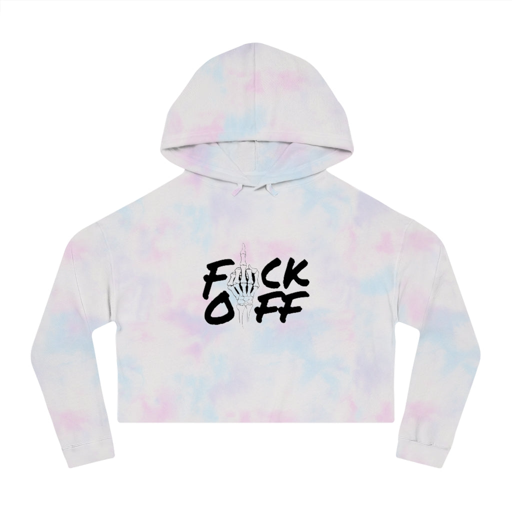 F*CK OFF Cropped Hooded Sweatshirt