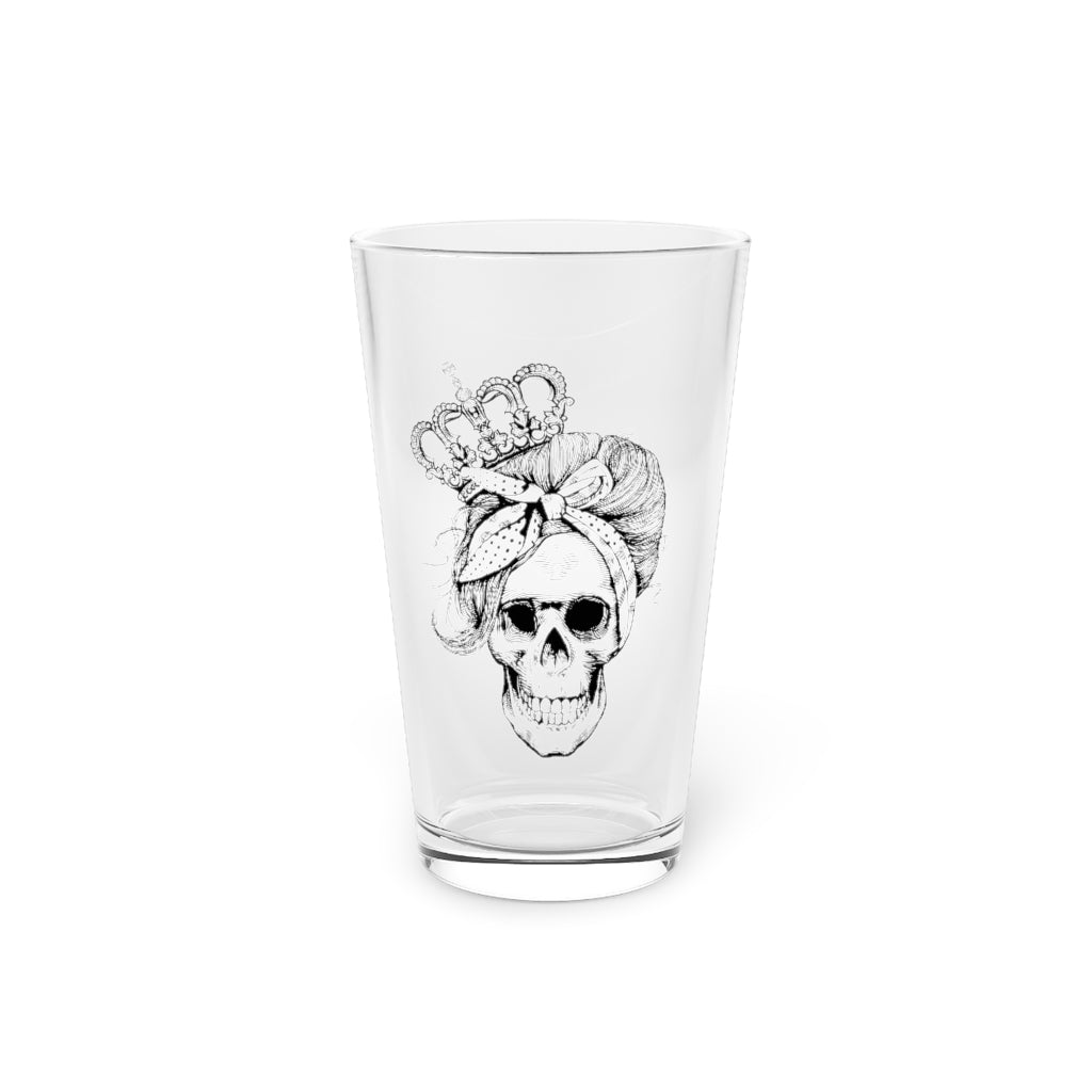 LONG LIVE THE QUEEN SKULL PINT GLASS