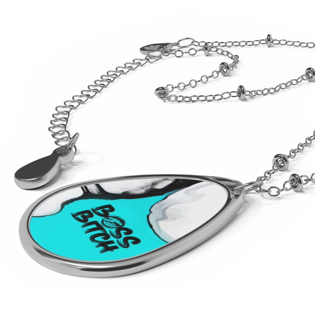 BOSS BITCH BULLET Oval Necklace