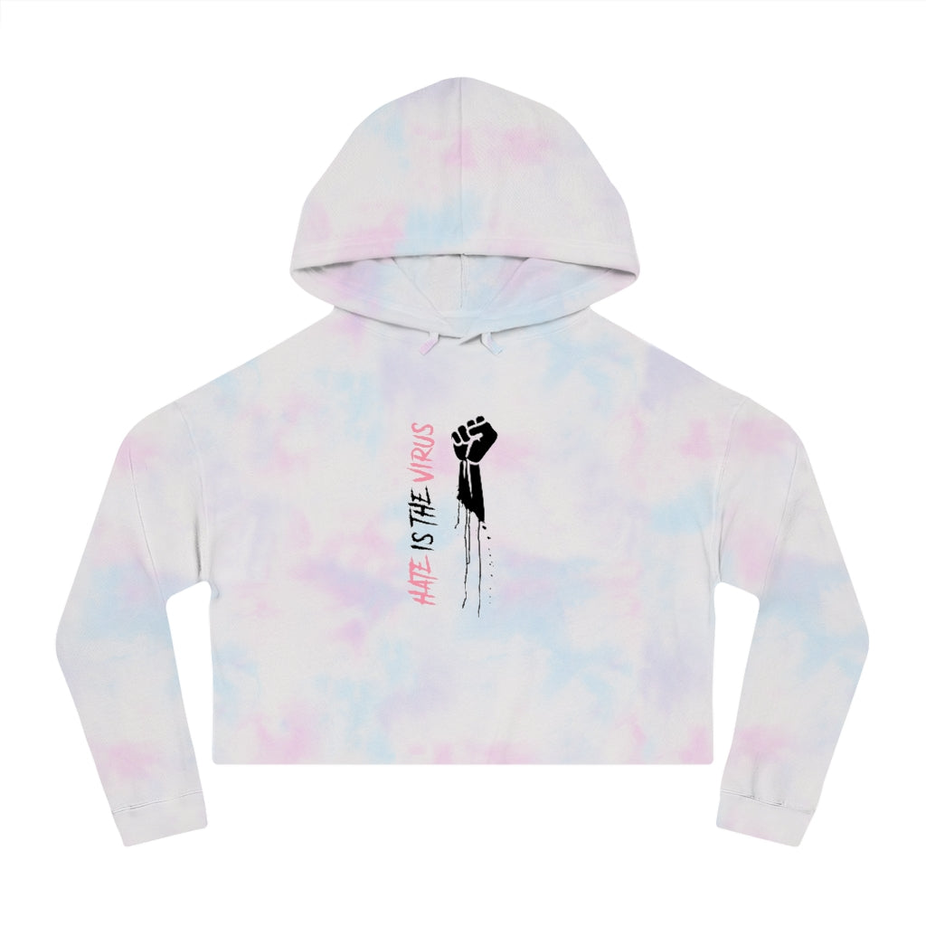 HATE IS THE VIRUS Cropped Hooded Sweatshirt