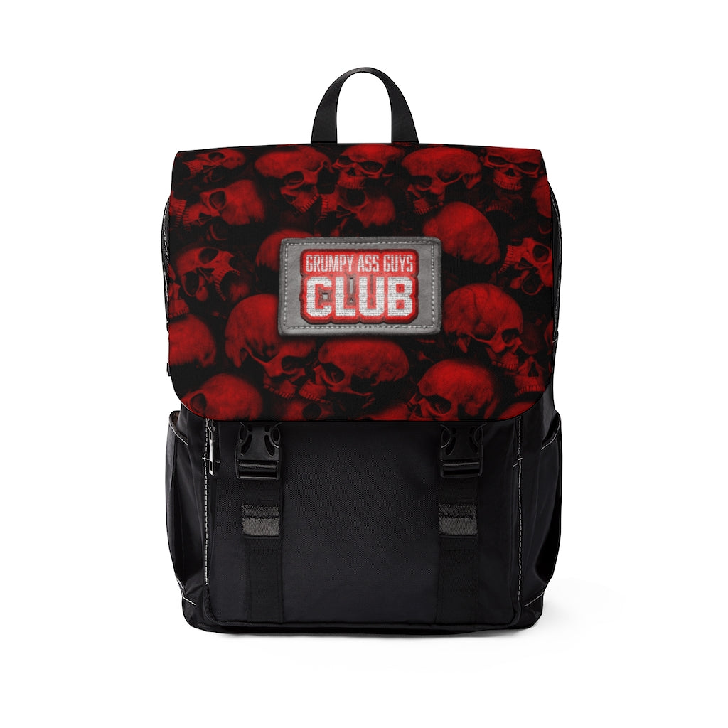 GRUMPY ASS GUYS CLUB RED SKULL Casual Shoulder Backpack