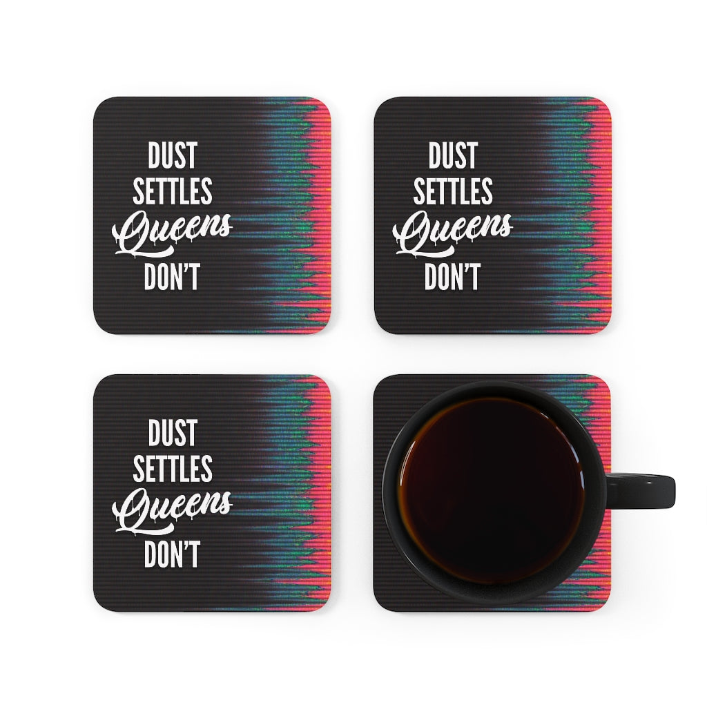 QUEENS DON'T SETTLE Corkwood Coaster Set