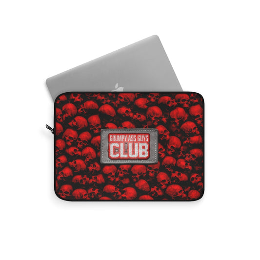 GRUMPY ASS GUYS CLUB RED SKULL Laptop Sleeve