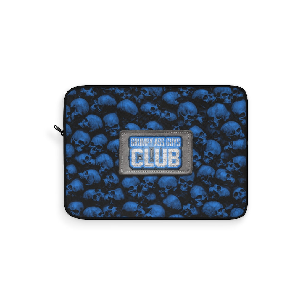 GRUMPY ASS GUYS CLUB BLUE SKULL Laptop Sleeve