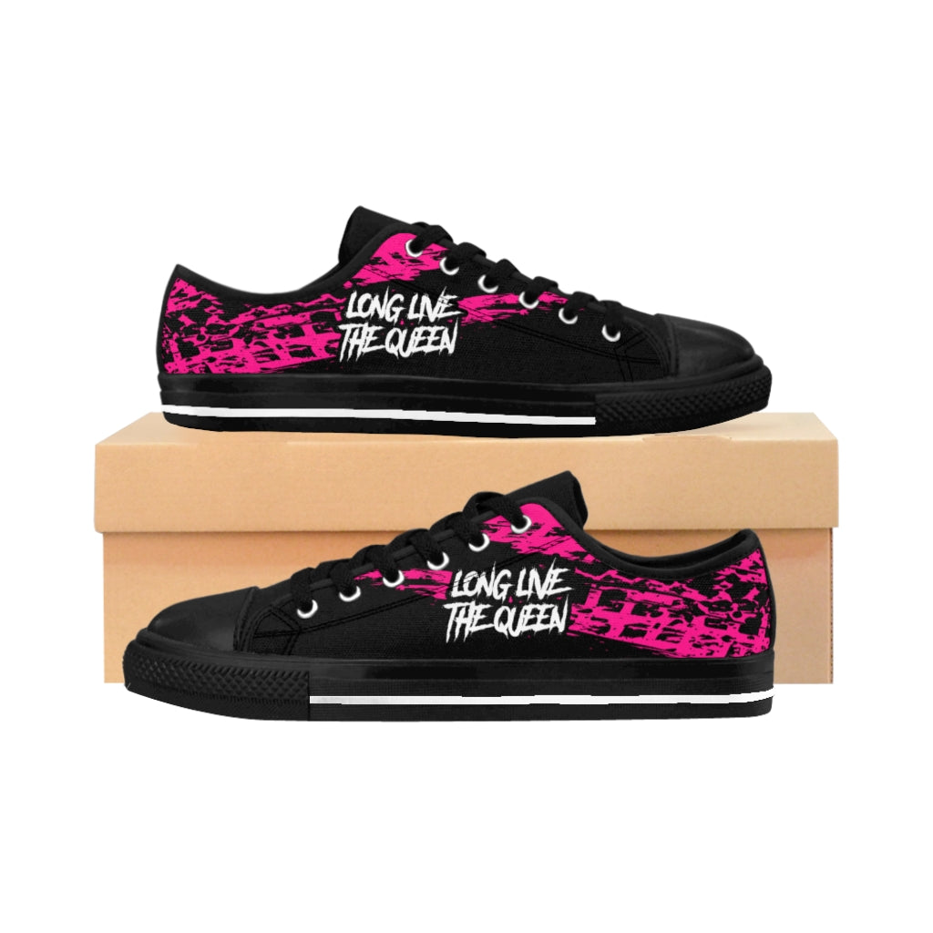 LONG LIVE THE QUEEN BLACK SOLE Women's Low Tops
