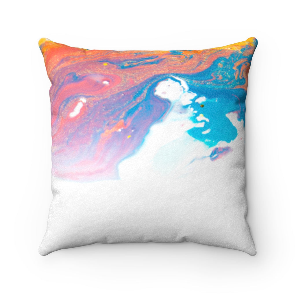 BOSS CHICK MARBLE Faux Suede Square Pillow