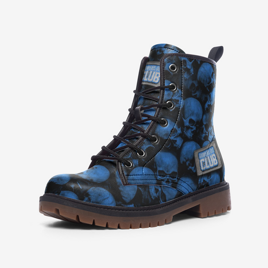 GRUMPY ASS GUYS CLUB BLUE SKULL Casual Leather Lightweight Boots