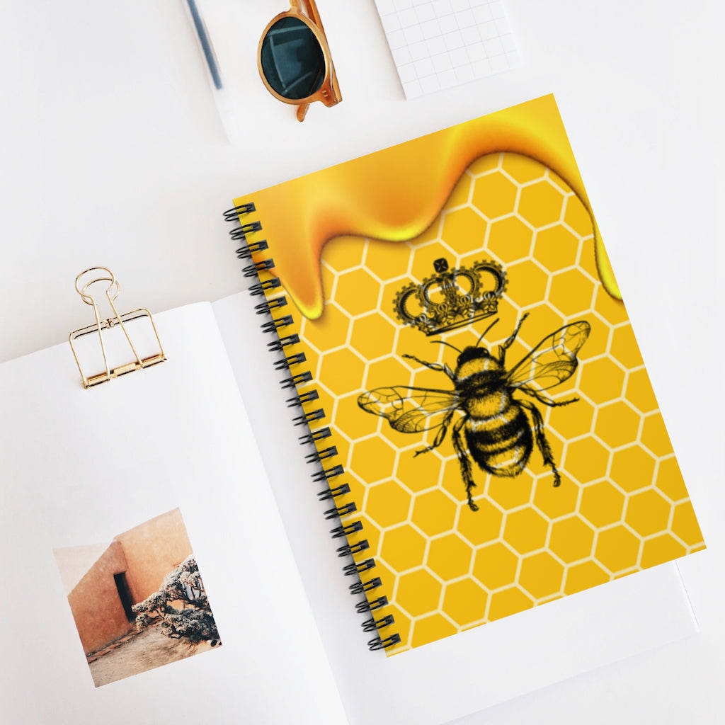 QB CLASSY QUEEN BEE HONEY Spiral Notebook - Ruled Line