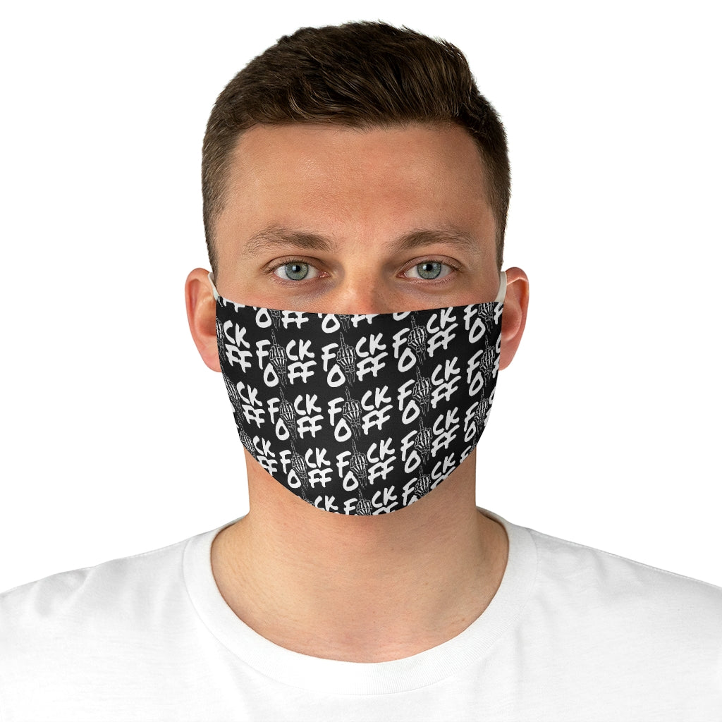 F*CK OFF AOP BLACK Fabric Face Mask
