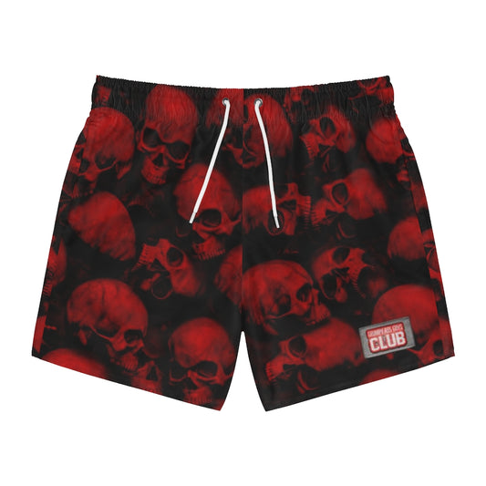 GRUMPY ASS GUYS CLUB RED SKULLS Swim Trunks