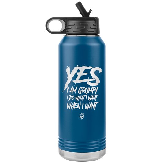 YES I AM GRUMPY 32 OZ WATER BOTTLE