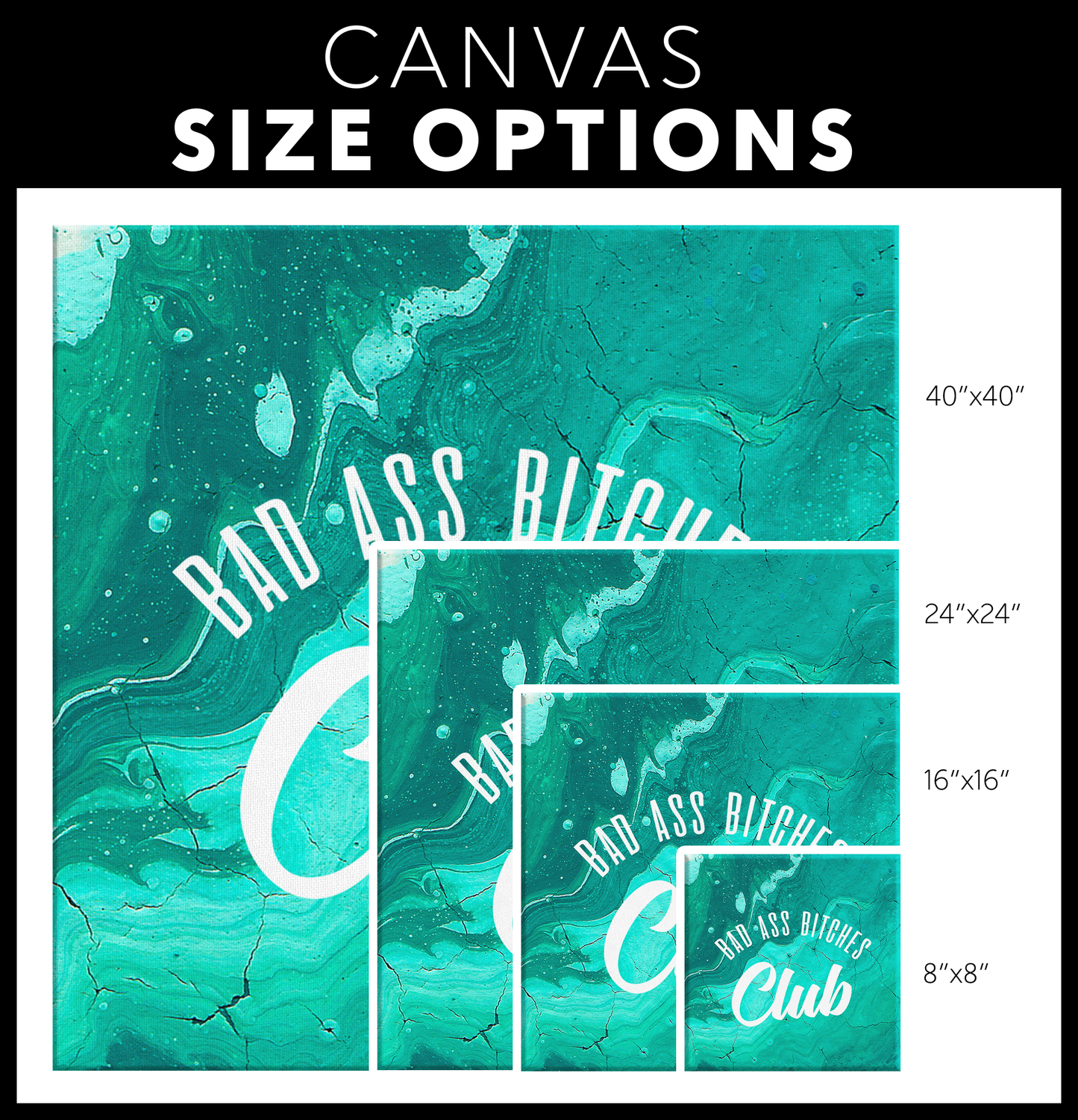BAD ASS BITCHES CLUB GALLERY CANVAS WALL ART