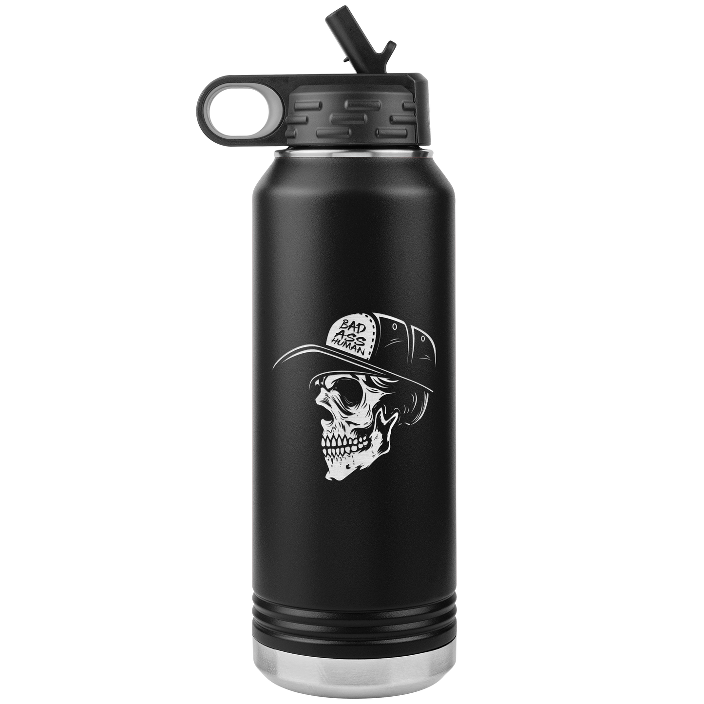 BAD ASS HUMAN SKULL CAP 32 0Z WATER BOTTLE