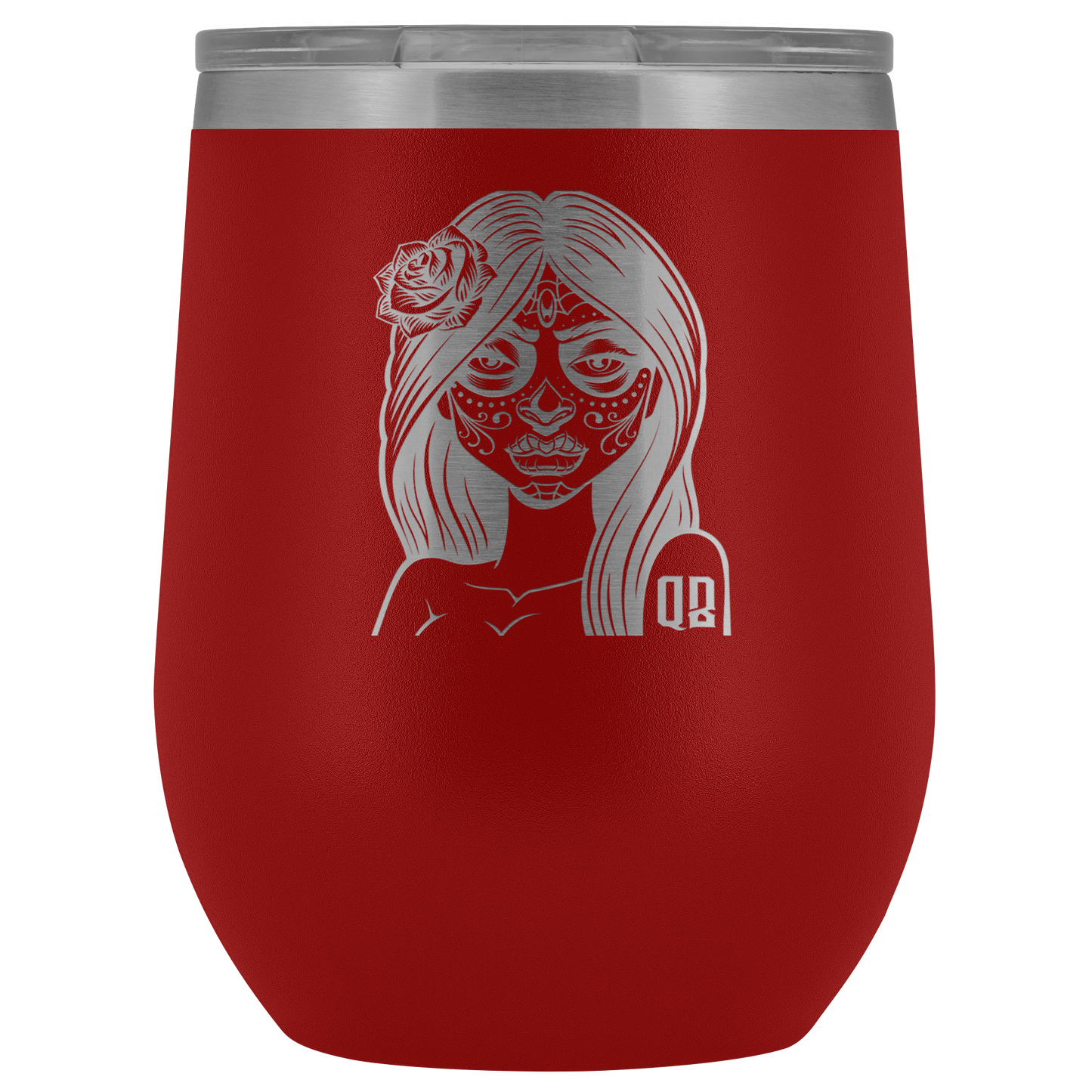 QB CLASSY DAY OF THE DEAD WINE TUMBLER