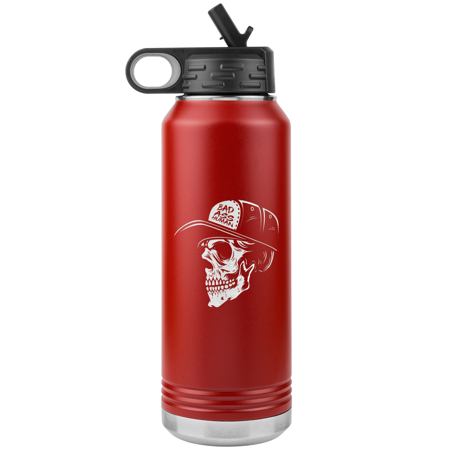 BAD ASS HUMAN SKULL CAP 32 0Z WATER BOTTLE