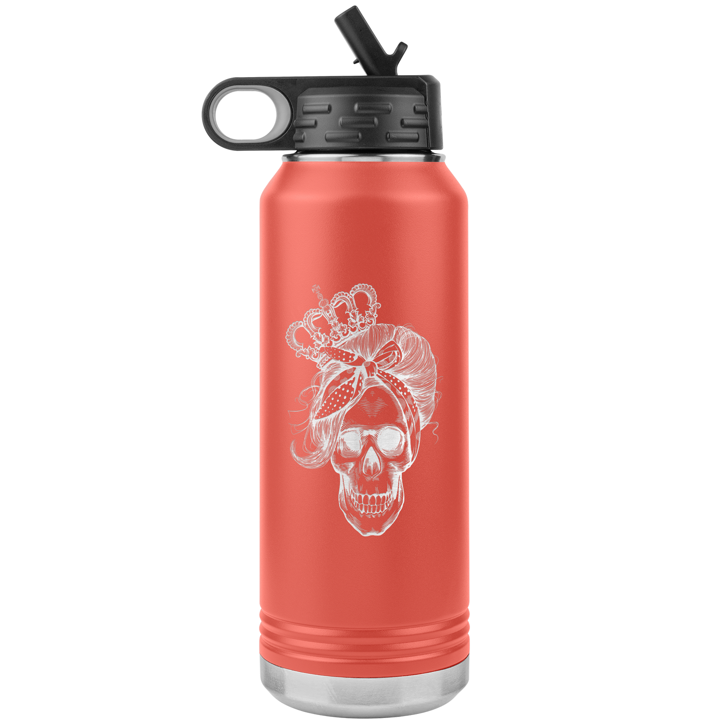 LONG LIVE THE QUEEN SKULL 32 OZ WATER BOTTLE