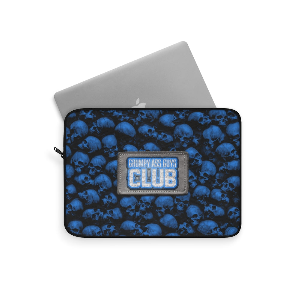 GRUMPY ASS GUYS CLUB BLUE SKULL Laptop Sleeve