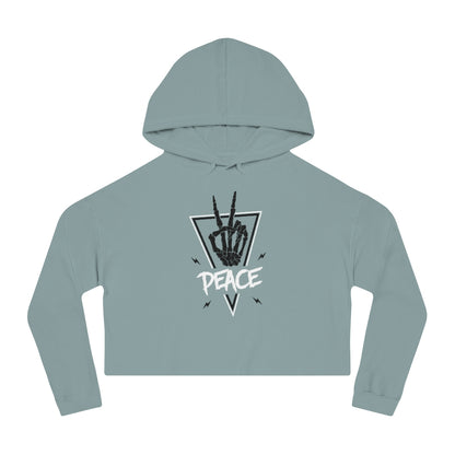PEACE OUT Cropped Hooded Sweatshirt