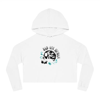 BAD ASS HUMAN SKULL Cropped Hooded Sweatshirt