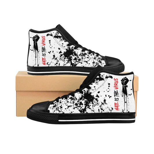 HATE IS THE VIRUS Men's High Top Sneakers